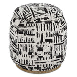 Dialogue Poof Ottoman - Black / White by Uttermost - View 1