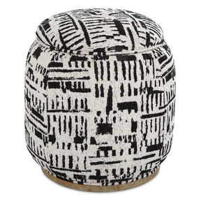 Dialogue Poof Ottoman - Black / White by Uttermost - View 1