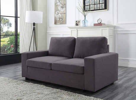 Brenton Loveseat in Dark Gray Linen | Home Elegance USA