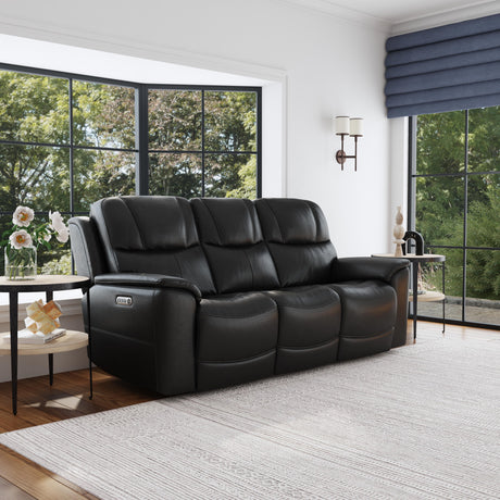 Crew Power Reclining Sofa With Power Headrests & Lumbar - Raven | Flexsteel