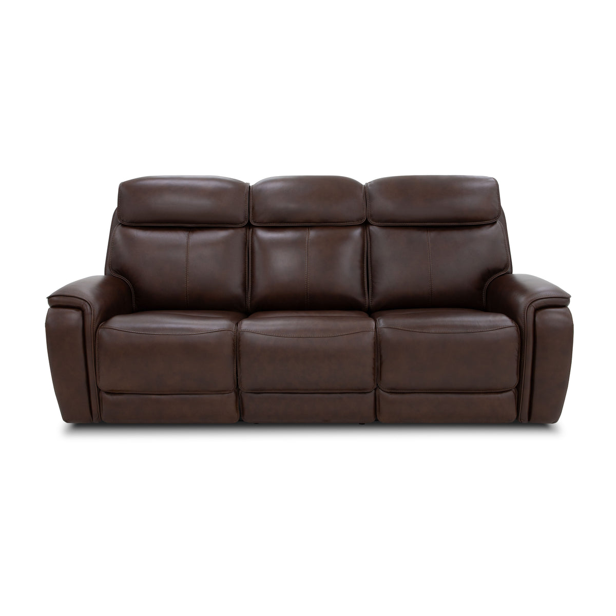Walker Power Reclining Sofa With Console, Power Headrest & Lumbar - Dark Brown | Flexsteel
