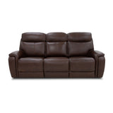 Walker Power Reclining Sofa With Console, Power Headrest & Lumbar - Dark Brown | Flexsteel