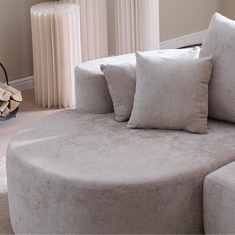 106 in. 2 - Piece Fabric Cloud Curved Sectional Chenille Sofa with Chaise For Living Room Bedroom Apartment -Silver Lining - sold by Home Elegance USA