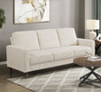 Modern Contemporary Beige Corduroy Upholstered Sofa Comfortable Cushion Solid Wood Living Room Furniture 1pc