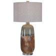 Maggie Ceramic Table Lamp - Light Brown / Silver by Uttermost - View 1