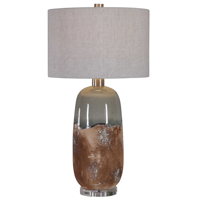 Maggie Ceramic Table Lamp - Light Brown / Silver by Uttermost - View 1