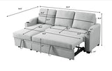 9191 Light gray pull - out storage sofa | Home Elegance USA