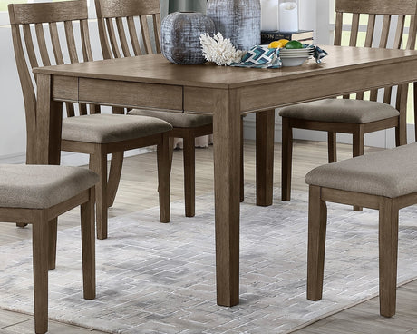 Country Casual Styling 6pc Dining Set Dining Table with Drawers Bench Side Chairs Wire Brushed Brown Finish Wooden Furniture - sold by Home Elegance USA