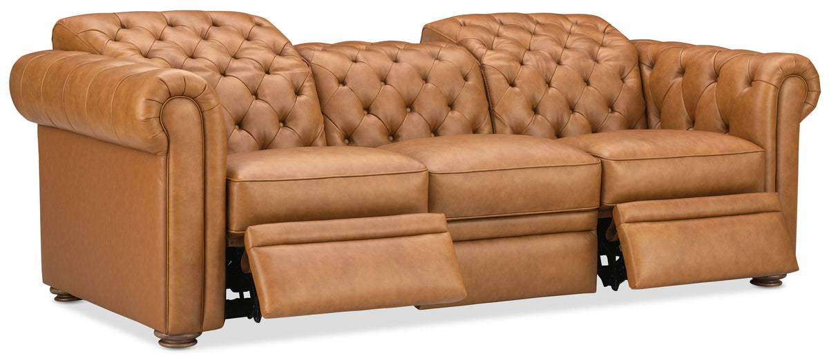 Glover Power Reclining Sofa With Power Headrest - Light Brown by Hooker Furniture - View 3