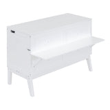 Queen Size Murphy Bed with USB Port and removable Shelves on Each Side,White - Home Elegance USA