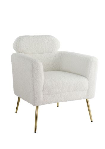 Acme - Connock Accent Chair AC00124 White Teddy Sherpa