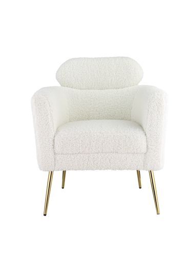 Acme - Connock Accent Chair AC00124 White Teddy Sherpa