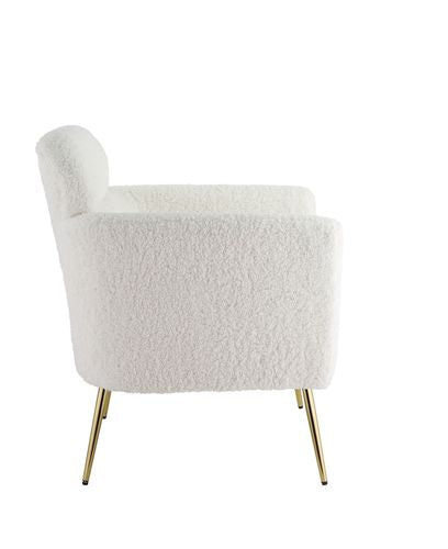 Acme - Connock Accent Chair AC00124 White Teddy Sherpa