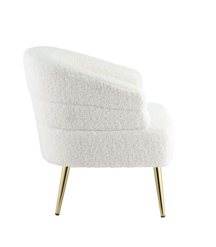 Acme - Trezona Accent Chair AC00125 White Teddy Sherpa