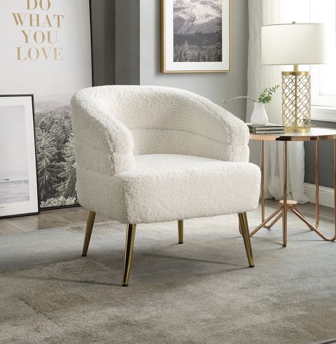 Acme - Trezona Accent Chair AC00125 White Teddy Sherpa