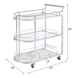 Acme - Inyo Serving Cart AC00161 Clear Glass & Chrome Finish