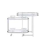 Acme - Piffo Serving Cart Set AC00162 Clear Glass & Chrome Finish