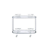 Acme - Piffo Serving Cart Set AC00162 Clear Glass & Chrome Finish