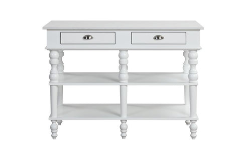 Acme - Rorratt Kitchen Island AC00186 Marble Top & White Finish