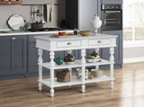 Acme - Rorratt Kitchen Island AC00186 Marble Top & White Finish