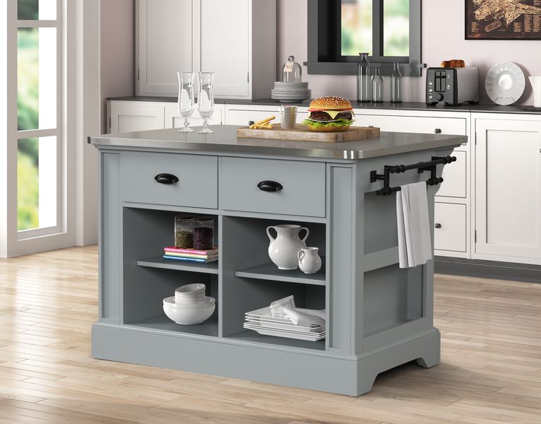 Acme - Urrur Kitchen Island AC00187 Gray Finish