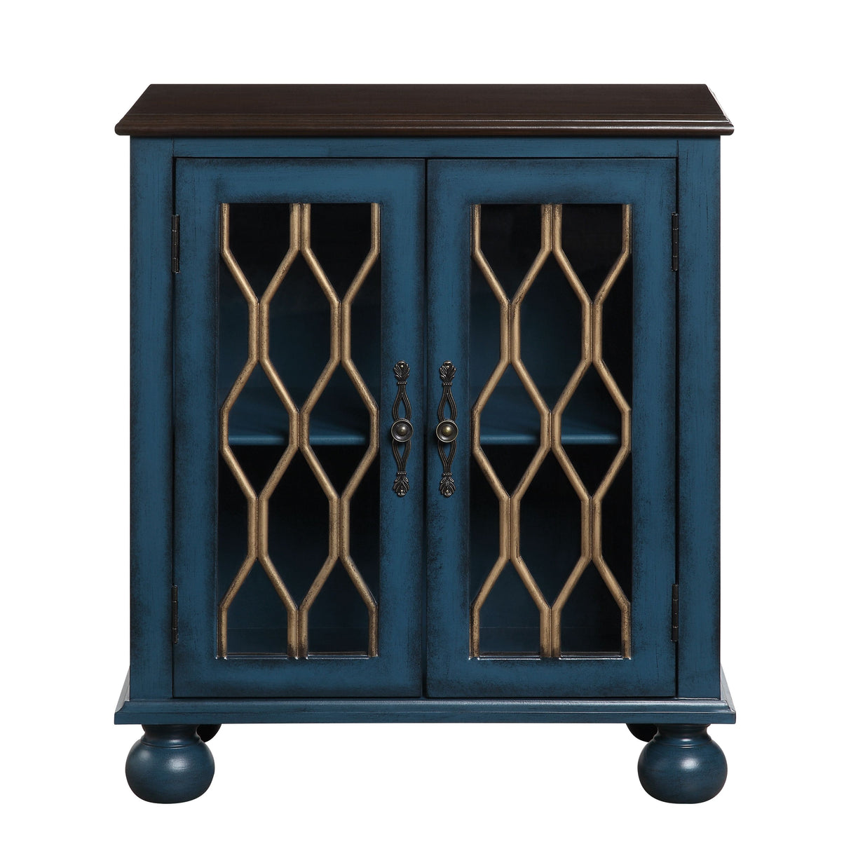 Acme - Lassie Console Cabinet AC00195 Antique Blue Finish