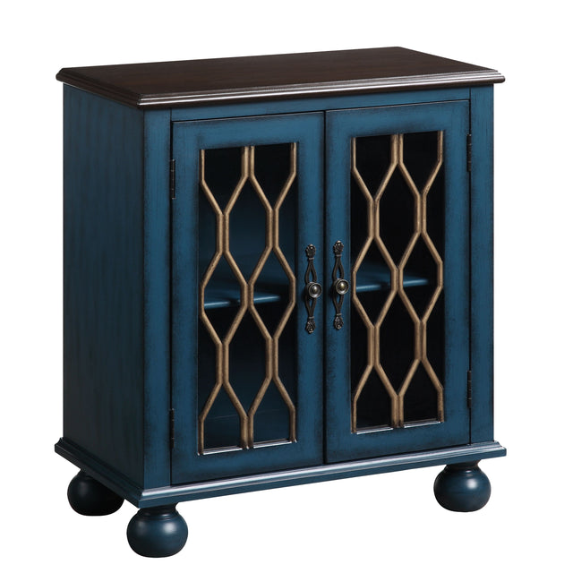 Acme - Lassie Console Cabinet AC00195 Antique Blue Finish