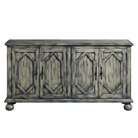 Acme - Pavan Console Cabinet AC00199 Rustic Gray Finish