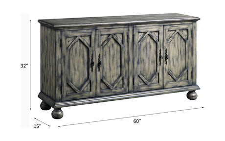 Acme - Pavan Console Cabinet AC00199 Rustic Gray Finish