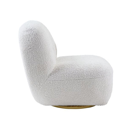 Acme - Yedaid Accent Chair W/Swivel AC00231 White Teddy Sherpa