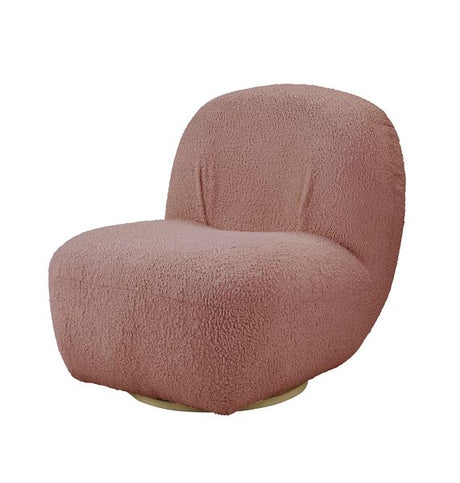 Acme - Yedaid Accent Chair W/Swivel AC00232 Pink Teddy Sherpa