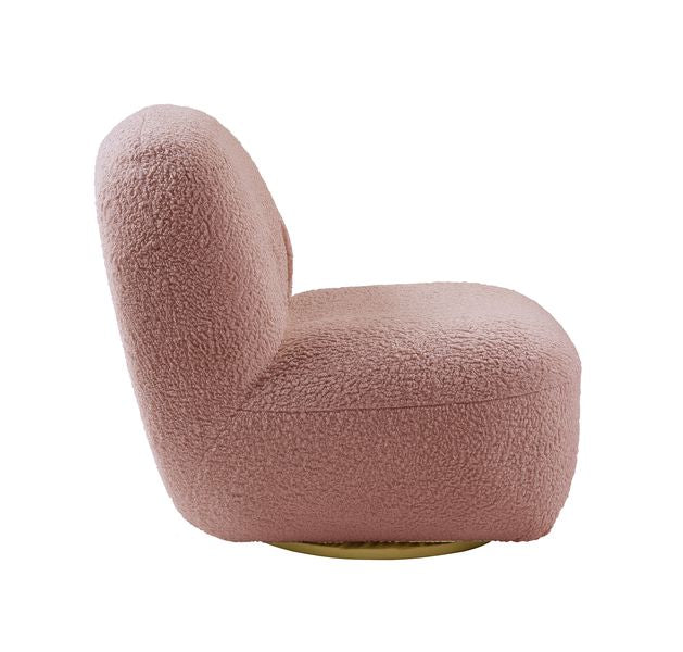 Acme - Yedaid Accent Chair W/Swivel AC00232 Pink Teddy Sherpa