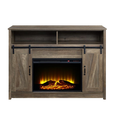 Acme - Tobias Fireplace AC00274 Rustic Oak Finish