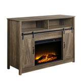 Acme - Tobias Fireplace AC00274 Rustic Oak Finish