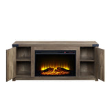 Acme - Tobias Fireplace AC00275 Rustic Oak Finish