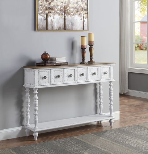 Bence Console Table AC00280 Dark Charcoal & Antique White Finish | Acme - AC00280 - Home Elegance USA - 1