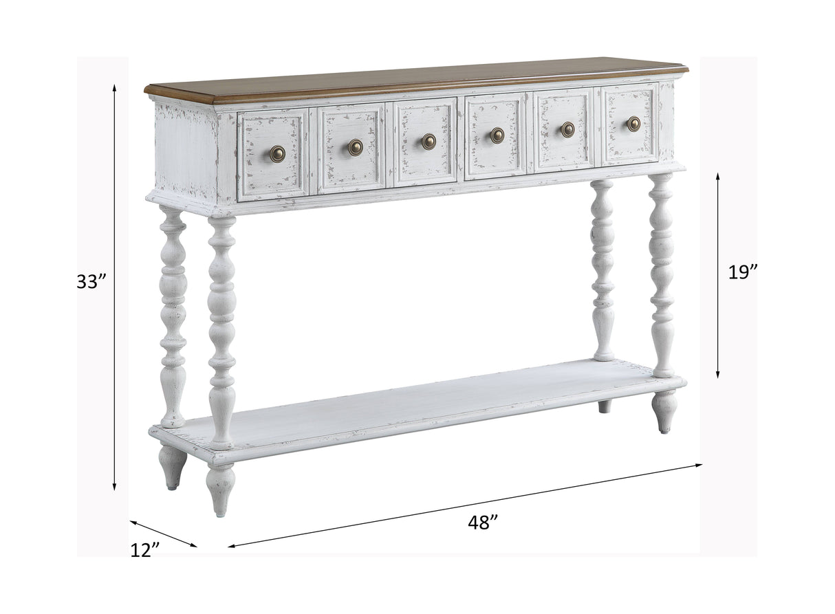 Acme - Bence Console Table AC00280 Dark Charcoal & Antique White Finish