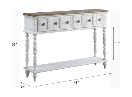 Acme - Bence Console Table AC00280 Dark Charcoal & Antique White Finish