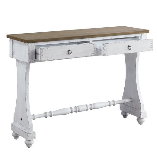 Acme - Carminda Console Table AC00281 Antique White Finish