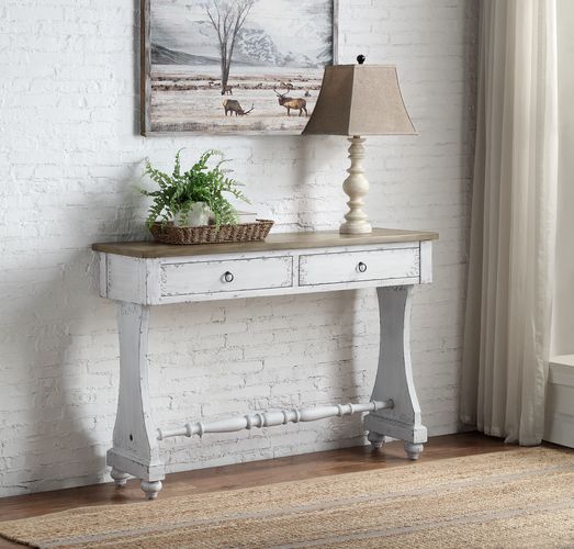 Carminda Console Table AC00281 Antique White Finish | Acme - AC00281 - Home Elegance USA - 1