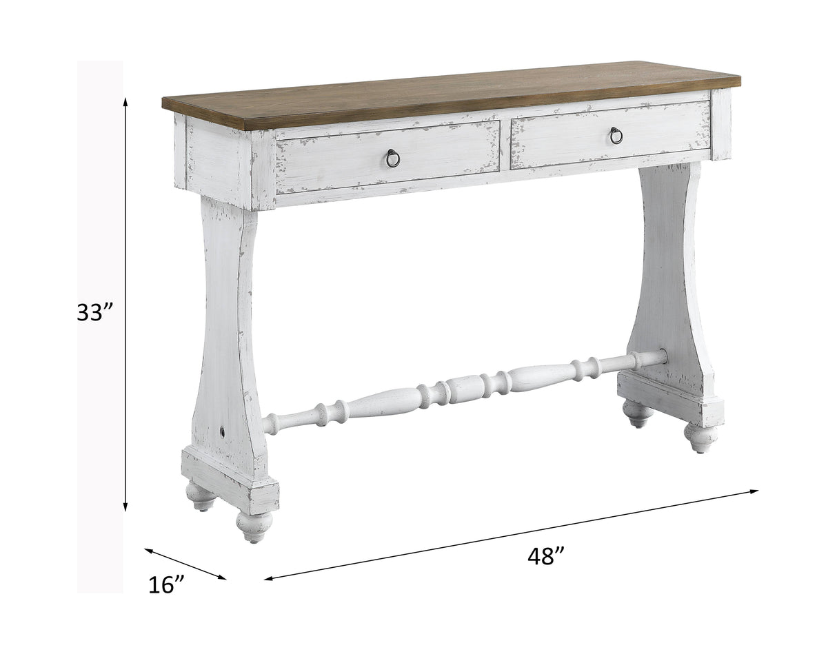 Acme - Carminda Console Table AC00281 Antique White Finish