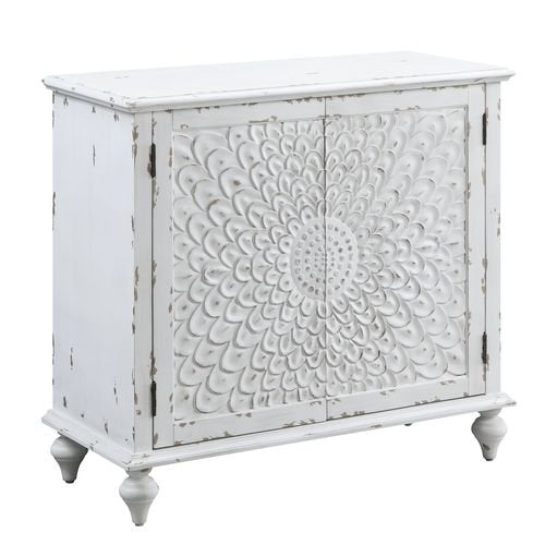 Daray Console Cabinet AC00286 Antique White Finish | Acme - AC00286 - Home Elegance USA - 2