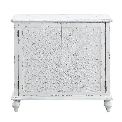 Daray Console Cabinet AC00286 Antique White Finish | Acme - AC00286 - Home Elegance USA - 3