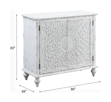 Daray Console Cabinet AC00286 Antique White Finish | Acme - AC00286 - Home Elegance USA - 5