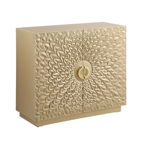 Acme - Ellette Console Cabinet AC00289 Gold Finish