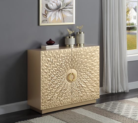 Acme - Ellette Console Cabinet AC00289 Gold Finish