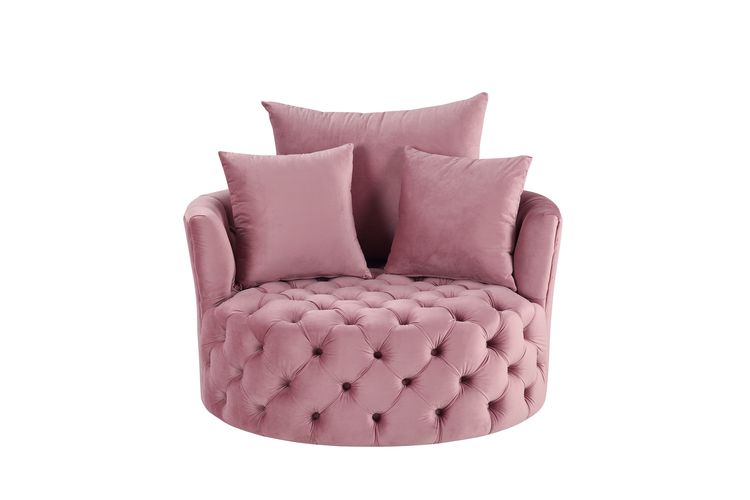 Acme - Zunyas Accent Chair W/Swivel AC00291 Pink Velvet