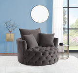 Acme - Zunyas Accent Chair W/Swivel AC00292 Gray Velvet