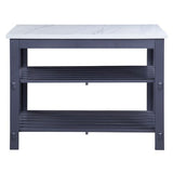 Acme - Enapay Kitchen Island AC00305 Marble Top Top & Gray Finish