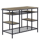 Acme - Lona Kitchen Island AC00325 Rustic Oak & Black Finish